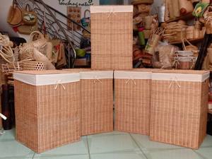 Bac de rangement en rotin carré de grande capacité fait à la main pour organiser des articles décoratifs Matériau en rotin naturel - Product Image 2