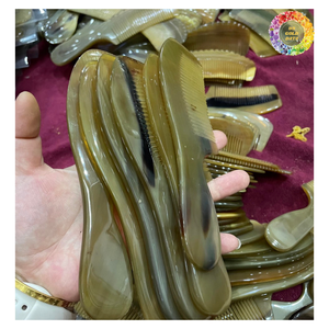 หวีเขาควายป้องกันไฟฟ้าสถิตสำหรับผู้หญิงหวีผมฮอร์นธรรมชาติทำมือหวีกระเป๋า pettine วินเทจหรูหรา - Product Image 3