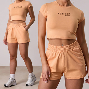 Shorts Deportivos de Algodón para Mujer con Logotipo Personalizado, Dos Bolsillos Laterales, Shorts Casuales, Cintura Elástica, Shorts Básicos Femeninos - Product Image 1