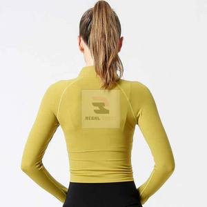 Veste zippée complète pour femmes à manches longues Sports Yoga Gym Top Vente en gros - Product Image 2