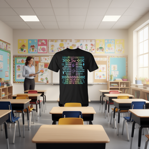 T-shirt ABC Rock Teaching pour paraprofessionnels : Tournée pour enseigner l'amour et inspirer - Cadeau promotionnel - Product Image 3