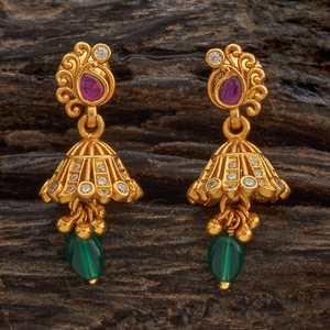 Pendientes Colgantes de Plata Estilo Étnico Religioso 181816 de Cobre, Latón y Aleación de Zinc con Rubí, Perla y Diamante en Forma de Campana para Boda y Ocasiones Especiales - Product Image 1