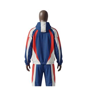 Ensemble survêtement vintage en polyester écologique personnalisé, veste zippée et pantalon, décontracté, léger, patchwork, unisexe, coupe-vent, streetwear - Product Image 5