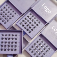 Pestañas Postizas Personalizadas al por Mayor, Hechas a Mano, Pre-cortadas, DIY, de Pelo Sintético Segmentado, 12 Filas para Clusters, Base Superfina y Puntiaguda