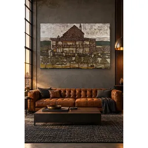 Impression sur toile de la maison Fida Schiele avec toit en tuiles - Product Image 5