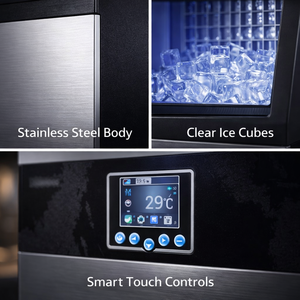 Máquina de Hielo Comercial de 80 kg, Máquina Automática para Hacer Cubos de Hielo, para Negocios, Hogar, Tienda de Alimentos - Product Image 4