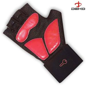 Gants de fitness extensibles en cuir réglables pour hommes avec fermeture à fixer l'équipement d'haltérophilie rembourré au doigt - Product Image 3
