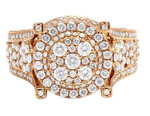 แหวนฮิปฮอปประดับเพชรโมอิสชุบโรสโกลด์สำหรับผู้ชายเครื่องประดับหรูหรา - Product Image 3