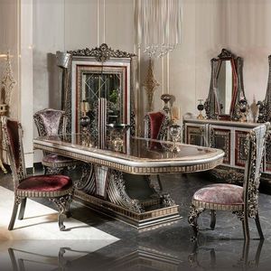 Ensemble de salle à manger de luxe Emma de Regalia Hotel, buffet en teck massif sculpté à la main, collection de meubles de salle à manger - Product Image 1
