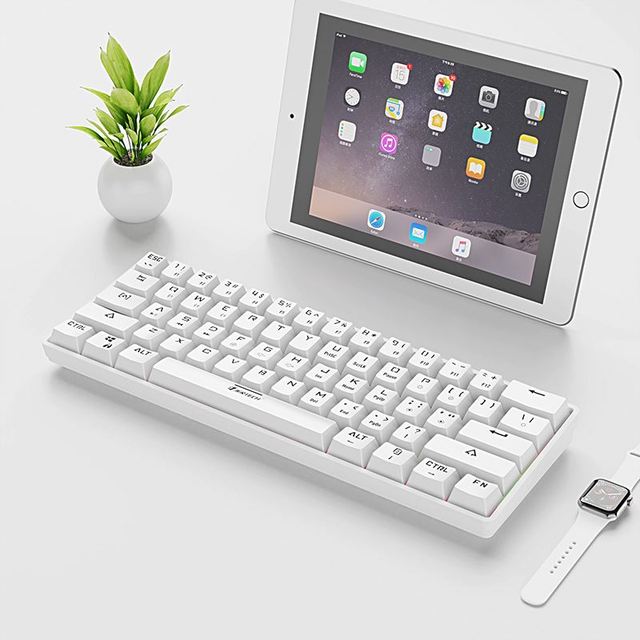 Factory White 60% Wired Wireless Linear Switch Mechanical Mini Keyboard for Computer ipad