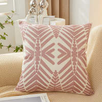Ensemble de 2 coussins carrés super doux en mélange de coton texturé 18''x18'' avec motif brodé pour la literie, le sol et la décoration