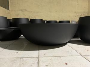 Pot de fleur léger en polystone à bol bas en Fiberstone fabriqué au Vietnam - Product Image 3