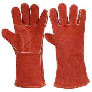 Guantes de aparejo de cuero de vaca de 2025 10 pulgadas, guantes de trabajo de seguridad transpirables para soldadura de construcción, protección de manos Industrial - Product Image 1