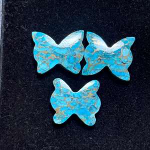Cabujón de mariposa de tamaño personalizado de alta calidad AAA +, cobre azul Natural, turquesa, fabricación de joyas únicas, piedras preciosas sueltas - Product Image 4