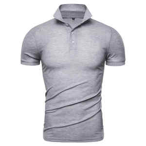 Camiseta Polo de manga corta Premium para hombre, algodón de alta calidad, informal, bordado de ciervo, estampado oscuro en lienzo, patrón sólido - Product Image 3