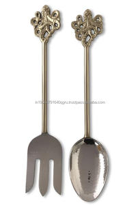 Ensemble de service indien forgé à la main avec poignée de pieuvre - Product Image 3