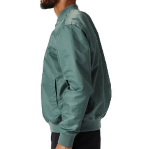 แจ็กเก็ตผ้าซาตินสำหรับผู้ชายเสื้อแจ็กเก็ตผ้าซาตินแบบสตรีทรูดซิปรูดปิดกันน้ำพิมพ์โลโก้ตามสั่ง - Product Image 5