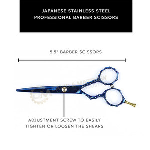 Tijeras de corte de pelo de peluquero de acero inoxidable japonés profesional de alta calidad VG10 herramienta de belleza de salón recto personalizado Sharp - Product Image 3