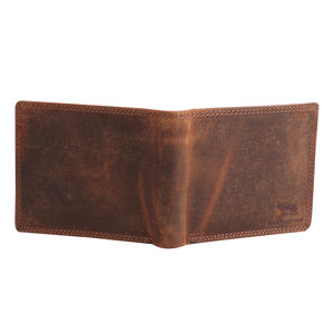 Cartera de cuero con textura de grano para hombre con bloqueo Rfid de negocios de tres pliegues de diseño corto personalizado de alta calidad - Product Image 5