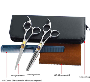 Wholesale Professional Eco-Friendly Multi-functional Stainless Steel Hair Cutting <b>Scissors</b> Pet Grooming Shear Set - Product Image 6
