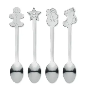 Set di 4 Cucchiaini da Tè Natalizi Personalizzati, Decorazioni e Accessori per Feste - Product Image 4