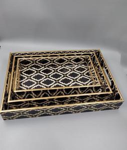 Dernier modèle de plateau de service en bois imprimé MDF écologique de forme carrée Plateau de cuisine pour la maison FSInternational - Product Image 4