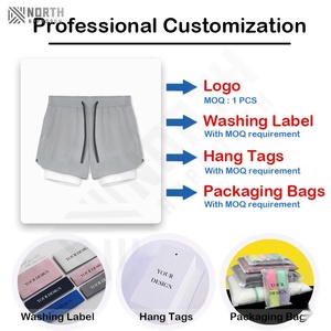 Shorts de bain pour hommes, personnalisés, à séchage rapide, avec doublure de compression, poches zippées, respirants, pour l'été, coupe ajustée, 7 pouces - Product Image 4