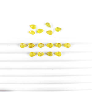 Saphir Jaune Naturel de Bangkok, Pierres Libres Calibrées, Formes Poire 5x7mm et 6x8mm, Taille Radiant, Asscher et Ovale - Product Image 3