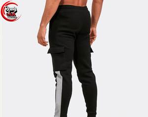 Vente en gros du fabricant de logo personnalisé ensemble de leggings de jogging de sport pour hommes de haute qualité haut tissu polaire fermeture à la taille élastique poignets - Product Image 2