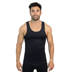 Personalizado de alta calidad de los hombres de gimnasio ropa de entrenamiento chaleco Fitness Tank Top sin mangas de los hombres camiseta sin mangas en color negro