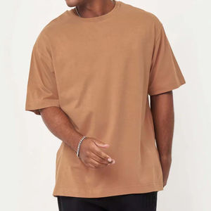 Venta al por mayor de Hip Hop Casual Boxy Fit recortada de gran tamaño corto en blanco de los hombres Camiseta de algodón al por mayor para los hombres de ajuste suelto de peso pesado - Product Image 1