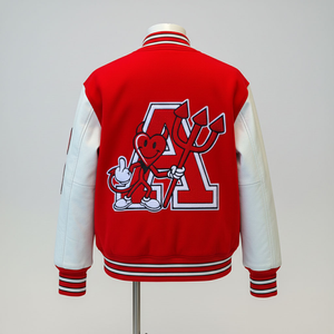 Veste universitaire de haute qualité pour l'hiver, mode scolaire, veste de baseball personnalisée, impression personnalisée, broderie, hommes, devant droit - Product Image 2