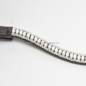 Banda de cuero negro para cejas decorada con cristales, banda de 3 filas de cristales blancos ostentosos, hecho en Italia, 100% - Product Image 6