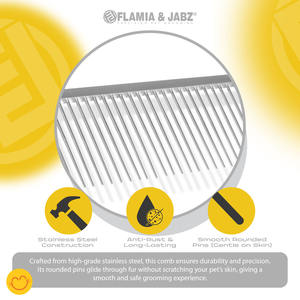 Peine para Mascotas de Acero Inoxidable de Alta Resistencia |   Herramienta Profesional para el Cuidado del Perro, para Desenredar, Eliminar Pelo Muerto y Cuidado Diario - Product Image 3