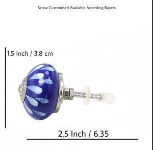 Venta caliente perillas de cerámica de flores azules tiradores de manija de gabinete de cajón versátil para Villa sala de estar baño almacenes uso - Product Image 2