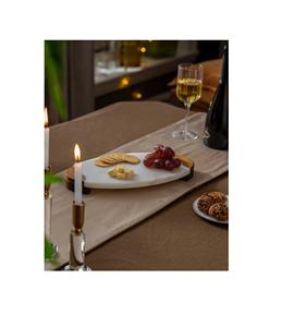 Plateau de service en marbre et en bois avec un design durable, options personnalisables pour la maison, le restaurant, les mariages - Product Image 2