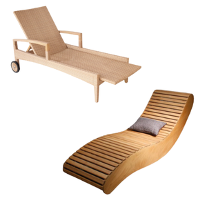 Lit de soleil en bois de conception naturelle simple chaises longues chaise de loisirs chaise de piscine pour le jardin et l'extérieur produit Costumiz - Product Image 4
