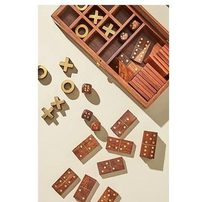 Jeu de dominos en bois fait main personnalisé, jeu de dominos de table pour la famille et les amis, jeu de dominos pour enfants et adultes, jouets éducatifs - Product Image 1