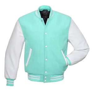 Chaqueta Universitaria de Béisbol para Hombre de Alta Calidad, Fabricada por OEM, con Bordado Personalizado, Mangas de Cuero, Chaqueta Cortavientos - Product Image 2