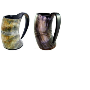 Taza de Cuerno 100% Real Pulida para Fiestas Campestres, Estilo Vikingo Americano Vintage, Ecológica, Apta para Lavavajillas - Product Image 5