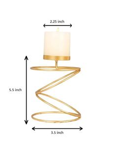 Bougeoir à anneaux ronds en métal en laiton AK en or fini beau bougeoir pour décor d'hôtel/décor à la maison - Product Image 4