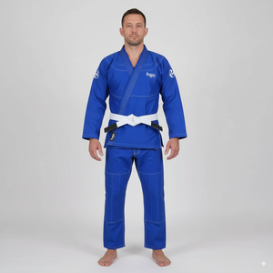 Kimono duradero con logotipo personalizado Jiu Jitsu Gi brasileño, uniforme de artes marciales negro, blanco y gris, función elástica para Karate hecho en Pakistán - Product Image 1