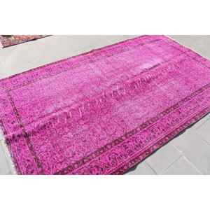 Alfombra Turca Grande de 5.2x9 pies, Alfombra Vintage con Diseño Floral Rosa - Product Image 4