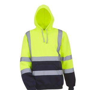 Sweat à capuche en polaire tricoté à manches longues pour homme de qualité supérieure avec bandes réfléchissantes haute visibilité pour l'hiver - Product Image 1