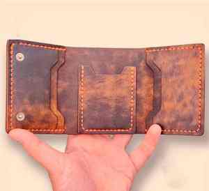 Portefeuille en cuir véritable OEM pour homme, bifold, blocage RFID, mode, doublure en polyester imperméable, doux et confortable - Product Image 2