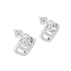 Boucles d'oreilles en diamant de laboratoire 3.412 CT VVS-VS EF, taille brillant rond, en or 18 carats, 14 carats, 10 carats et argent 925, Moissanite, Rose - Product Image 4