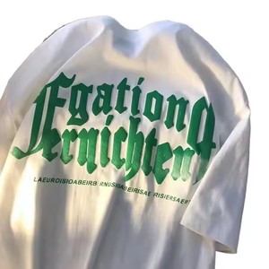 Personalizado para hombre Puff Imprimir Streetwear Tee OEM Fábrica de algodón de gran tamaño T Shirt 3D Raised Logo Design Shirt - Product Image 2