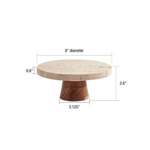 Soporte para pasteles en tono de madera natural con atractivo artesanal para decoración de mesa de cocina o servicio de postres en fiestas - Product Image 1