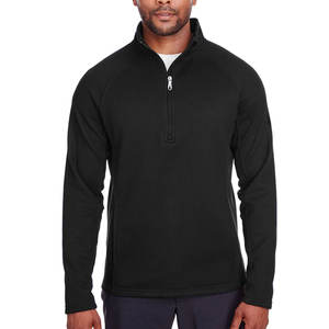 Pull à col en V personnalisé avec logo imprimé pour homme, en polaire écologique, idéal pour l'hiver, avec demi-fermeture éclair - Product Image 1