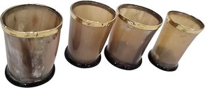 แก้วน้ำทรงแตรสไตล์ไวกิ้ง ทำจากแก้วขัดเงาธรรมชาติ สำหรับงานเทศกาลและใช้ในบ้าน แก้วน้ำทำจากเขาควายธรรมชาติ - Product Image 5